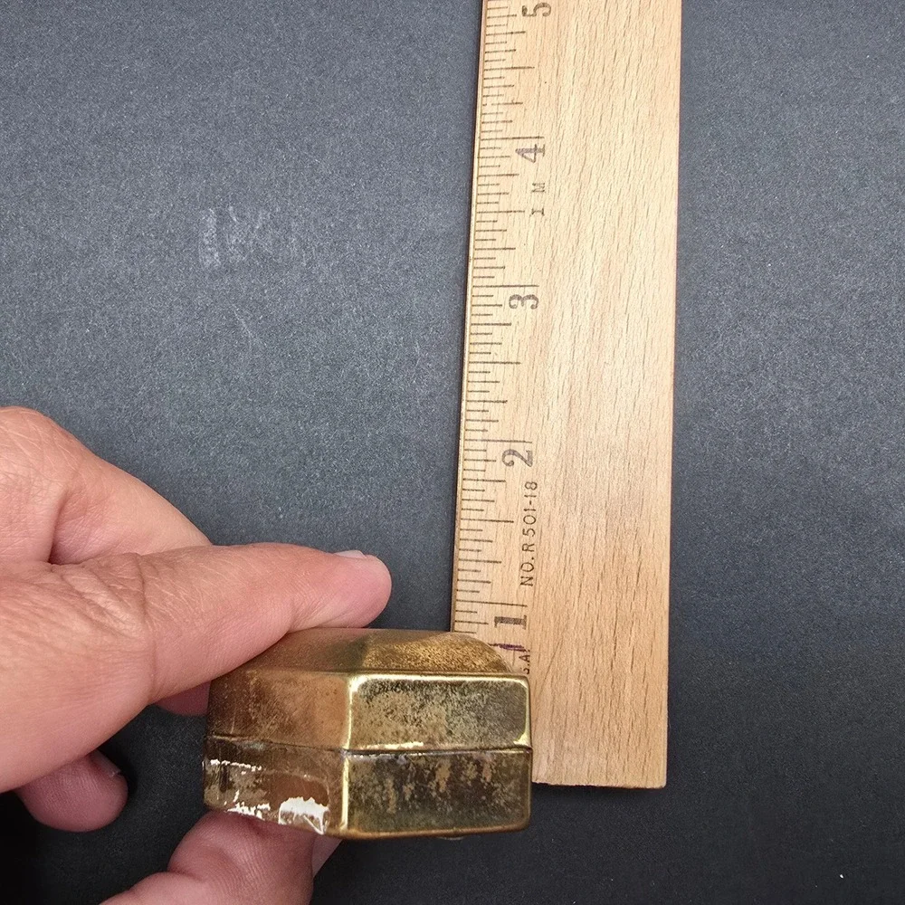 Vintage Bachmans Hexagon Brass Trinket Box Made in India Small Ring Case